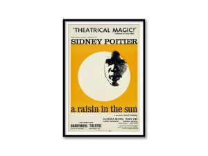 A Raisin in the Sun Broadway Poster – Sidney Poitier, 1960s Theater Art, Retro Drama Decor, Lorraine Hansberry Play Gift