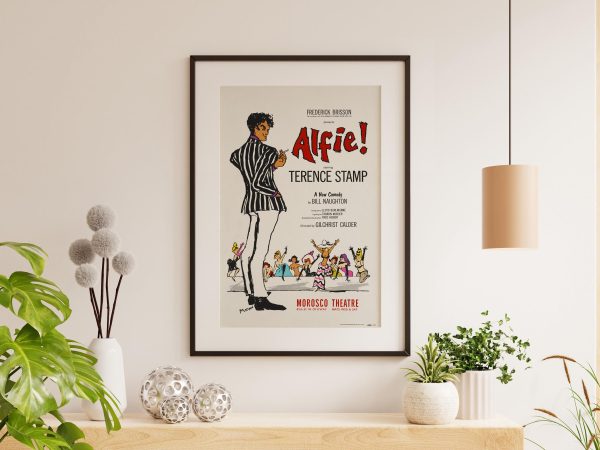 Alfie! Broadway Poster - Terence Stamp, 1964 Comedy Play, Retro Theater Decor, 1960s British Drama Gift