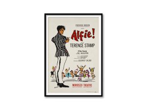 Alfie! Broadway Poster – Terence Stamp, 1964 Comedy Play, Retro Theater Decor, 1960s British Drama Gift