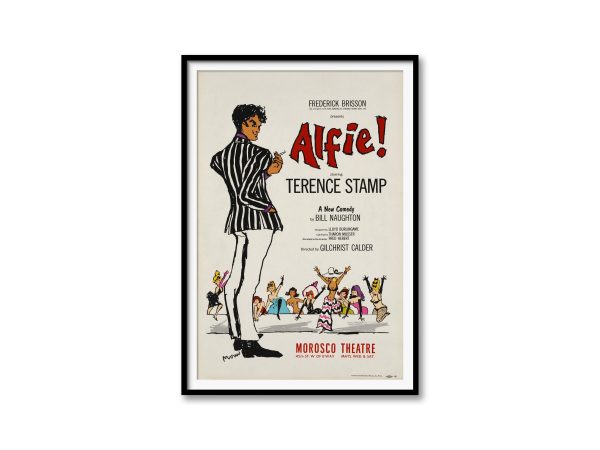 Alfie! Broadway Poster - Terence Stamp, 1964 Comedy Play, Retro Theater Decor, 1960s British Drama Gift