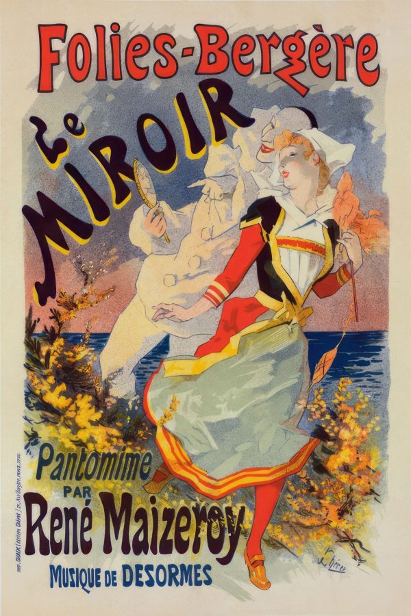 Folies-Bergère Le Miroir Poster – Vintage French Cabaret Art, Belle Époque Theater, Parisian Decor, Late 19th Century, Theater Lover Gift