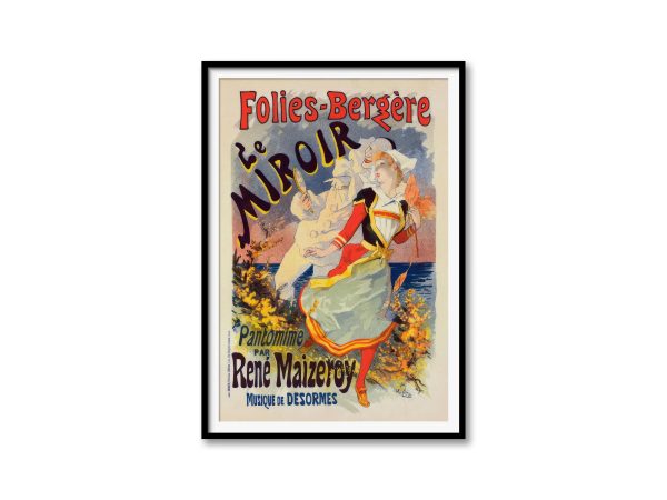 Folies-Bergère Le Miroir Poster – Vintage French Cabaret Art, Belle Époque Theater, Parisian Decor, Late 19th Century, Theater Lover Gift