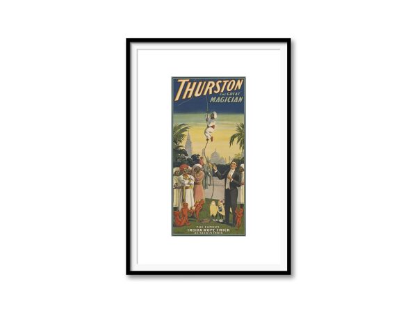 Thurston the Great Magician Indian Rope Trick Poster - Vintage Magic Show Ad, Classic Illusionist Art, Antique Circus Performance Print