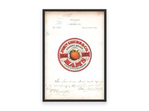 John Grubb & Co Orange Brand Hams Trademark 1872 - Vintage Meat Label, Retro Cured Meat Art, Cincinnati Culinary Heritage, Collector’s Print