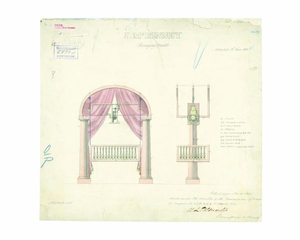 Baby Cradle Patent Print 1854 - Vintage Nursery Decor, Antique Baby Furniture, Historical Childcare Patent, Parent Gift, Baby Shower Gift