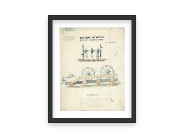 Locomotive Carriages and Rails Patent Print 1831 - Vintage Railway Design, Antique Rail Car Mechanism, Train Enthusiast Gift