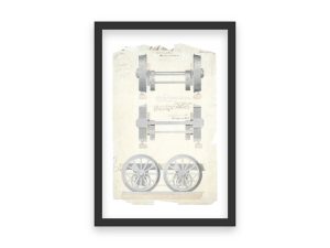 Rail Car Wheels Patent Print 1839 – Antique Railroad Equipment, Vintage Locomotive Wheels, Industrial Transportation Design, Engineer Gift