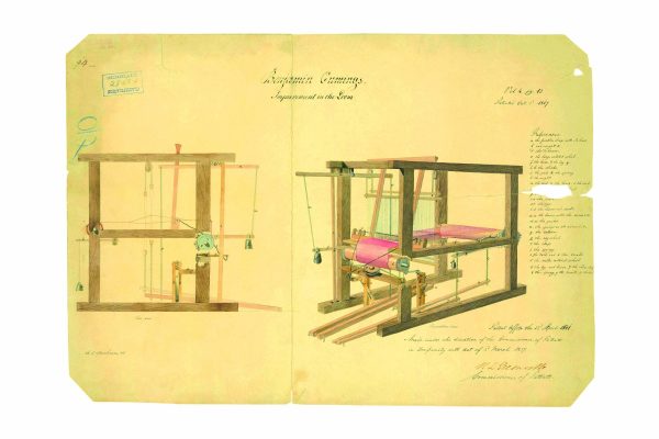 Loom Patent Print (1817) - Vintage Textile Machinery Decor, Antique Industrial Design, Historical Art Print, Fashion Patent, Designer Gift