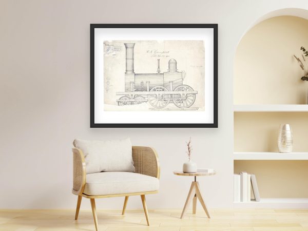 Locomotive Engine Patent Print 1836 - Antique Railroad Design, Vintage Train Engineering, Industrial Locomotive Art, Rail Enthusiast Gift