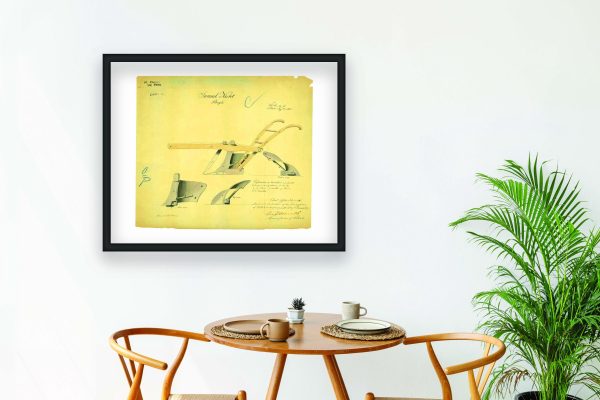 Plough Patent Print 1850 - Vintage Agricultural Decor, Antique Farming Tool Art, Rustic Farmhouse Poster