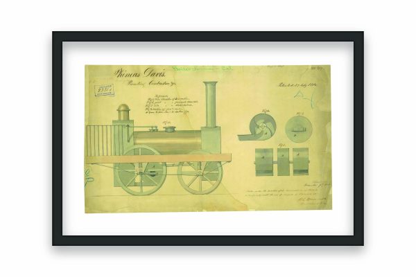 Locomotive Boiler Furnace Patent Print 1834 - Vintage Industrial Decor, Antique Train Art, Historical Steam Engine Poster, Railroad Art