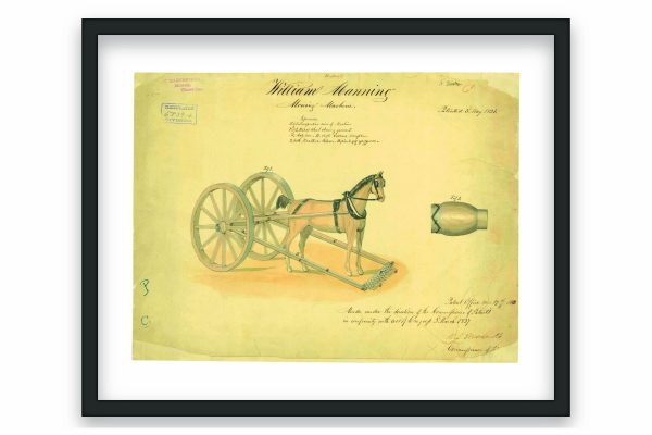 Mowing Machine Patent Print 1834 - Vintage Farming Decor, Antique Agricultural Art, Historical Farm Equipment Poster,