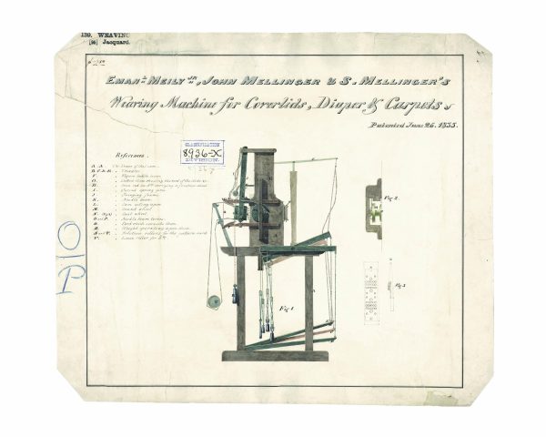 Weaving Machine Patent Print 1833 - Vintage Textile Equipment, Antique Loom Patent, Industrial Weaving Design, Textile Historian Gift