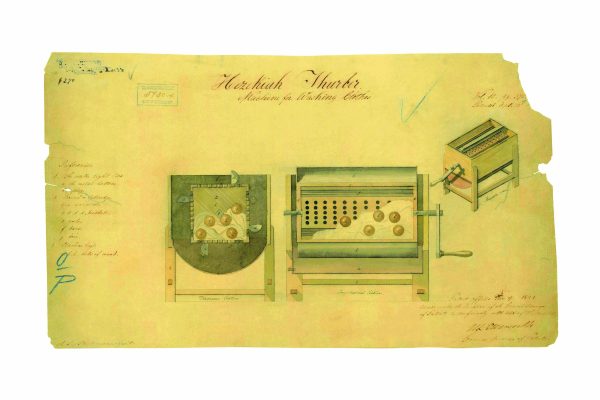 Washing Machine Patent Print 1851 - Vintage Laundry Room Decor, Antique Home Appliance Art, Industrial Kitchen Poster