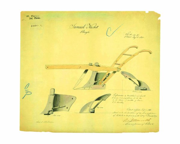 Plough Patent Print 1850 - Vintage Agricultural Decor, Antique Farming Tool Art, Rustic Farmhouse Poster