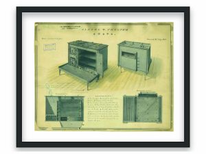 Stove Patent Print 1834 – Vintage Kitchen Decor, Antique Cooking Appliance Art, Historical Home Poster, Study Wall Art