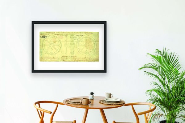 Railway Wheel Patent Print 1844 - Vintage Train Decor, Locomotive Engineering Art, Industrial Wall Art, Office Decor