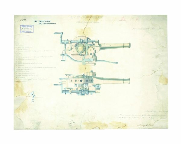 Machine Gun Patent Print 1856 - Military Art, Firearm Patent, Historical Weapon Decor, Gun Collector Gift, Ordnance Patent Art