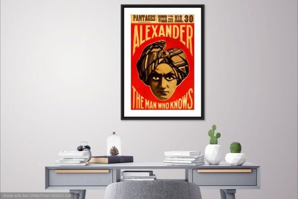 Alexander Magician Poster 1920s - Magic Poster, Magician Art, Illusionist Poster, Magic Show Poster, Illusion, Vaudeville, Retro Poster