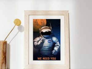 Mars NASA Recruitment Poster. We Need You NASA Poster, Mars Poster, Space Poster, Space Exploration Poster, Mars Exploration, Astronauts