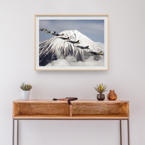 Flight Formation and Mount Fuji - Airplane Photography, Aviation Art, Airplane Art, Airplane Photography, Pilot Gift, Aircraft Photography