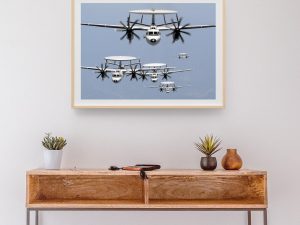 E-2C Hawkeye Airborne Early Warning Aircraft in Formation – U.S. Navy Aviation Art, Military Plane Decor, Aircraft Enthusiast Gift