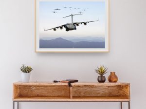 C-17 Globemaster III Leading Formation – U.S. Air Force Transport Aircraft, Military Aviation Print, Strategic Airlift Operations Wall Art