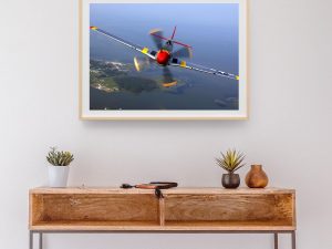 P-51 Mustang Fighter in Flight Print – WWII Era Aircraft Poster, Military Aviation Art, Classic Warbird Decor, Vintage Fighter Plane Print