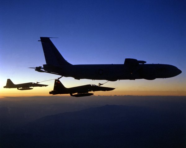 Northrop F-5E Tiger II Refueling at Dusk Print – Military Aircraft Poster, Aviation Art, Aerial Refueling Silhouette, Jet Fighter Decor