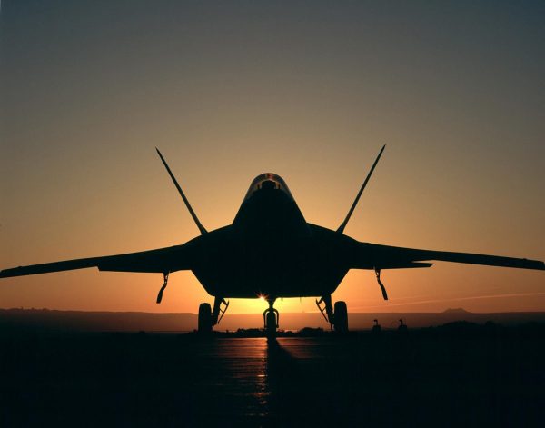 F-22 Raptor Silhouette at Sunset – Stealth Fighter Jet Poster, Aviation Art, Military Aircraft Decor, Air Force Fighter Sunset Silhouette