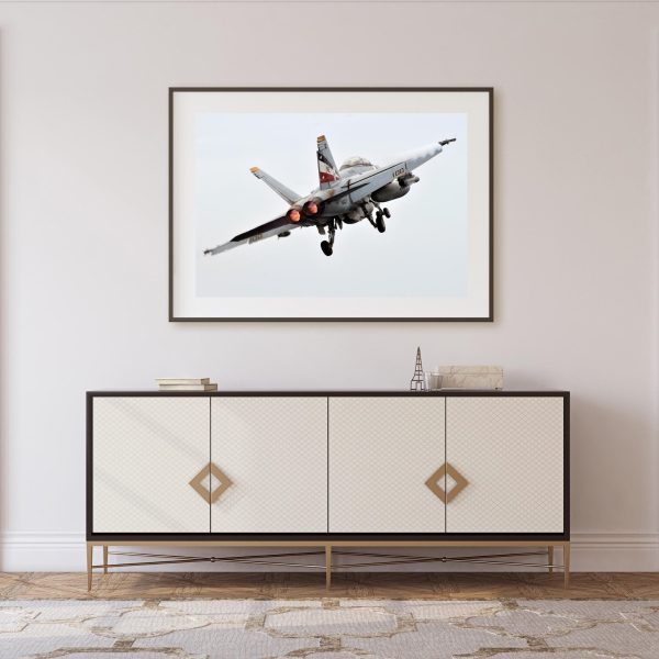 F/A-18F Super Hornet Launching – Military Jet Poster, Aviation Art, U.S. Navy Fighter Jet, Super Hornet Afterburner Print