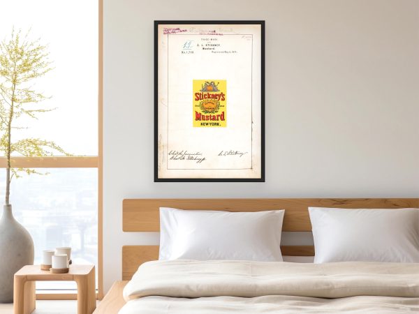 Stickney’s Mustard Trademark 1874 Print - Vintage Food Label Art, Retro Packaging Design, Antique Mustard Decor, Culinary Wall Art