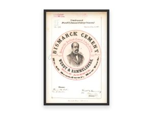 Bismarck Cement Trademark 1871 Print – Vintage Cement Label Art, Retro Industrial Design Poster, Antique Construction Trademark Decor