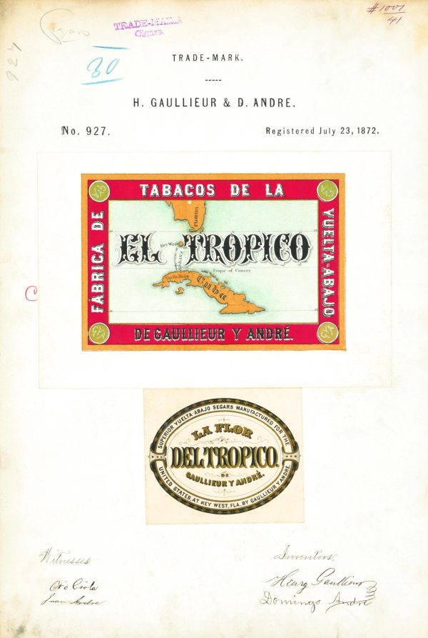 El Tropico Cigars Trademark 1872 Print - Vintage Cigar Label, Retro Tobacco Art, Antique Cuban Cigar Decor