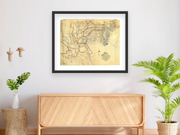 19th Century Central Pacific Railroad of California Map - Vintage Railroad Routes, Historic Western US Rail System, Reproduction Print