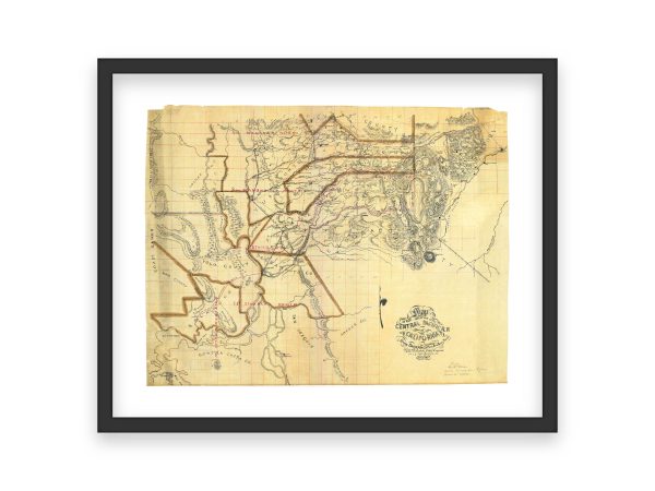 19th Century Central Pacific Railroad of California Map - Vintage Railroad Routes, Historic Western US Rail System, Reproduction Print