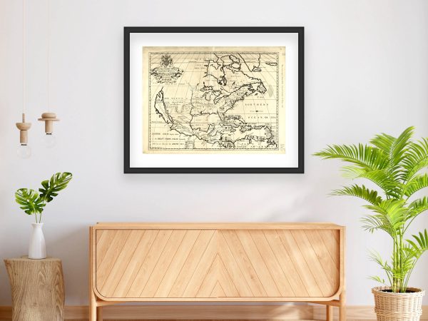 1722 New Map of North America - Vintage Colonial Era Map, Historic Western Hemisphere Chart, Exploration Territories, Reproduction Print