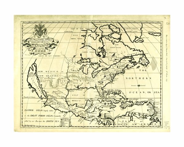 1722 New Map of North America - Vintage Colonial Era Map, Historic Western Hemisphere Chart, Exploration Territories, Reproduction Print