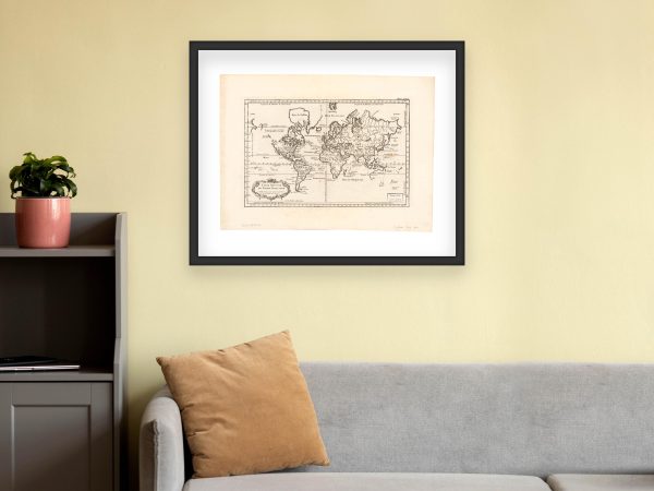 Carte Réduite du Globe Terrestre - 18th Century World Map, Historic Global Exploration Chart, Vintage French Cartography, Reproduction