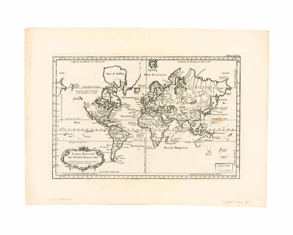 Carte Réduite du Globe Terrestre - 18th Century World Map, Historic Global Exploration Chart, Vintage French Cartography, Reproduction