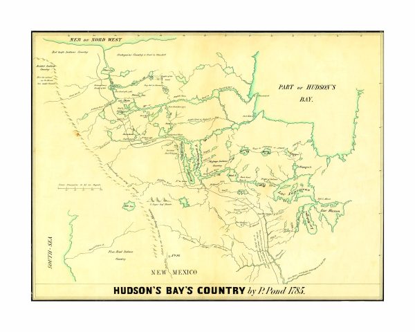 1785 Hudson’s Bay’s Country Map by Peter Pond - Historic Exploration Chart, Fur Trade Routes, Vintage Canada Map, Early North America Map