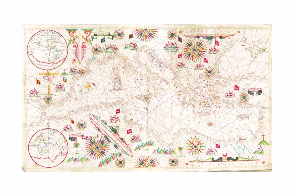 16th Century European Coastal Portolan Chart - Early Nautical Map, Historic Sea Routes, Mediterranean and Atlantic Navigation Chart