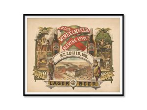 Julius Winkelmeyer Brewing Association Print – Vintage Beer Poster, Lager Beer Advertising, St. Louis Brewery Art, Antique Brewery Decor