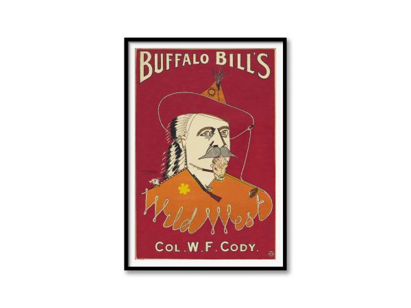 Buffalo Bill’s Wild West Show Poster – Vintage Poster, Western Americana Decor, Buffalo Bill Cody, Wild West Print, Western Show Poster