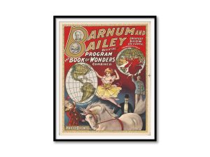 Barnum & Bailey Official Program of Wonders Poste, Vintage Circus Art, Greatest Show on Earth, Circus Collector Print, Classic Circus Decor