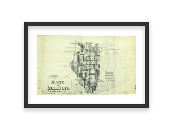 State of Illinois Early 19th Century Land Survey Map - Historic Index to Field Notes and Volumes, Original Land Ordinance Layout