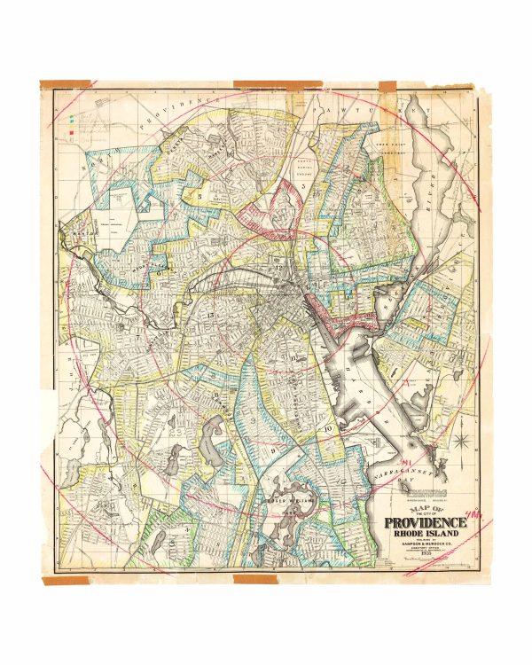 Map of Providence, Rhode Island, 1935 - Detailed Urban Street Map, Historical City Layout, Early 20th Century Providence Map