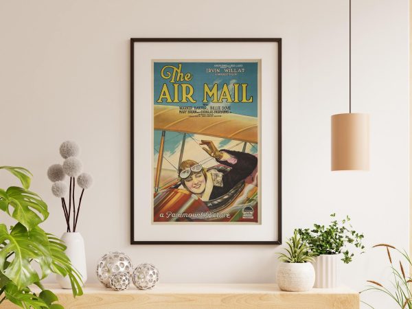 The Air Mail Movie Poster – Vintage Aviation Art, 1920s Paramount Picture, Early Flight History Decor, Classic Film Print