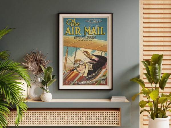 The Air Mail Movie Poster – Vintage Aviation Art, 1920s Paramount Picture, Early Flight History Decor, Classic Film Print