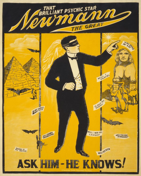 Neumann the Great Psychic Poster – Vintage Mind Reading, Occult Performer, Classic Magic, Mentalist Show, Psychic Performance Art